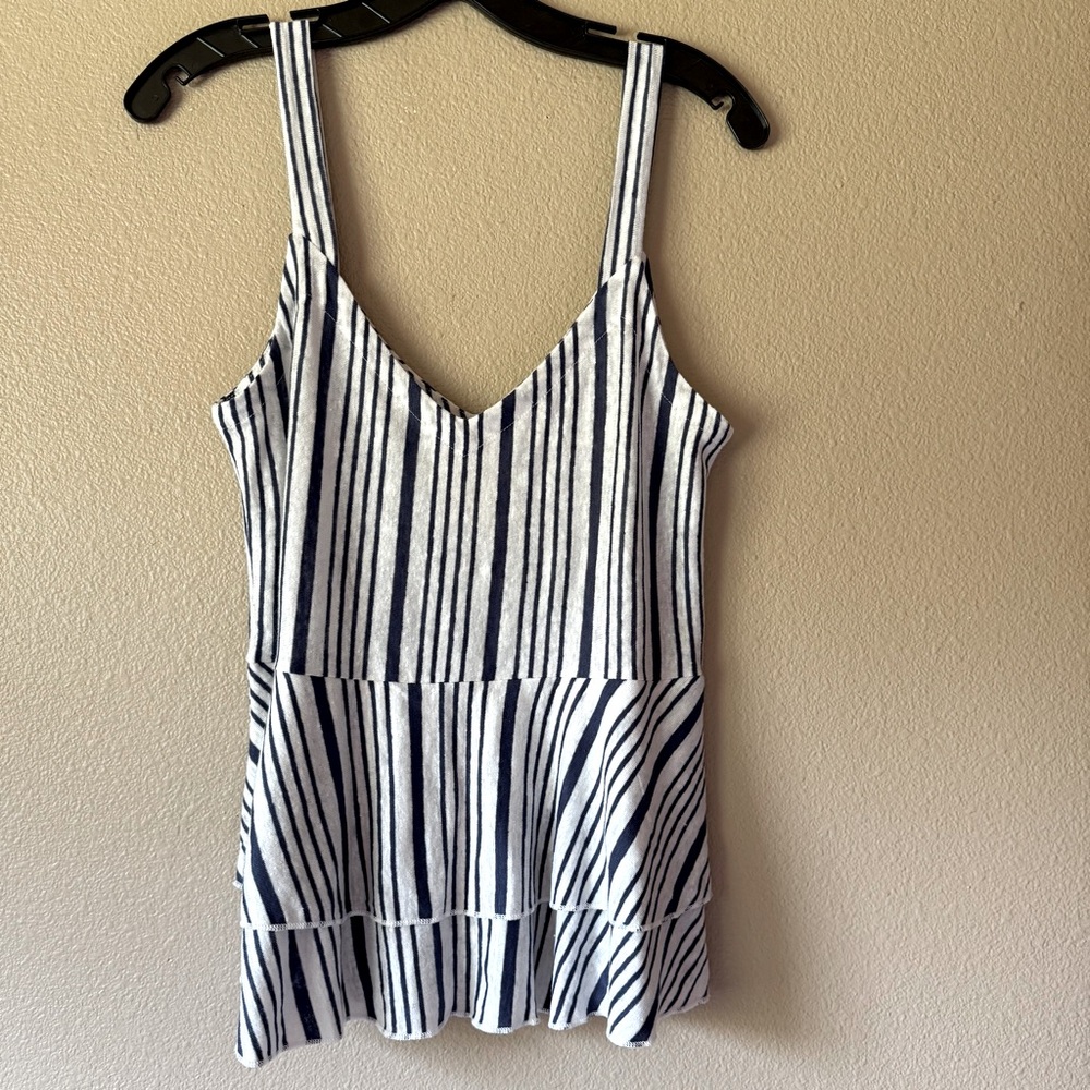 Chaser striped peplum top